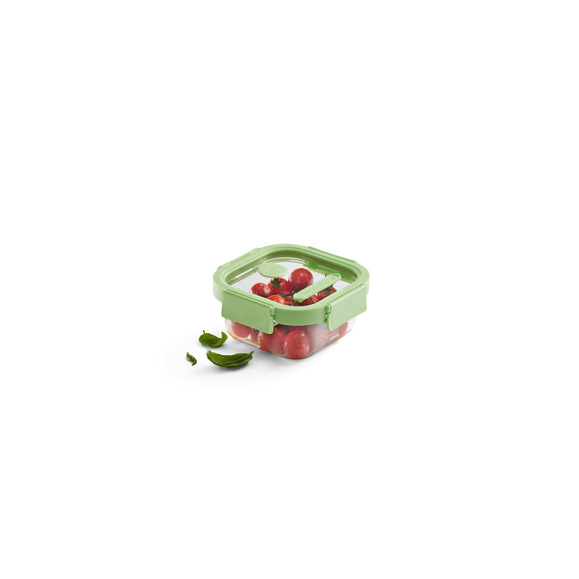 Glass Container Square, 520 ml - Green
