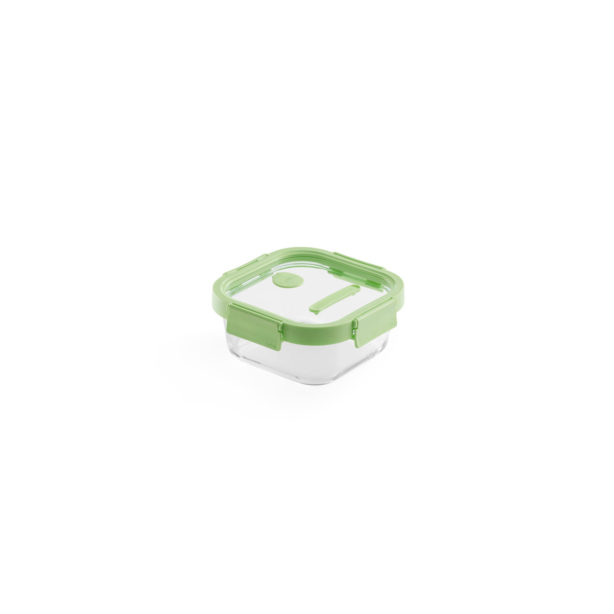 Glass Container Square, 800 ml - Green