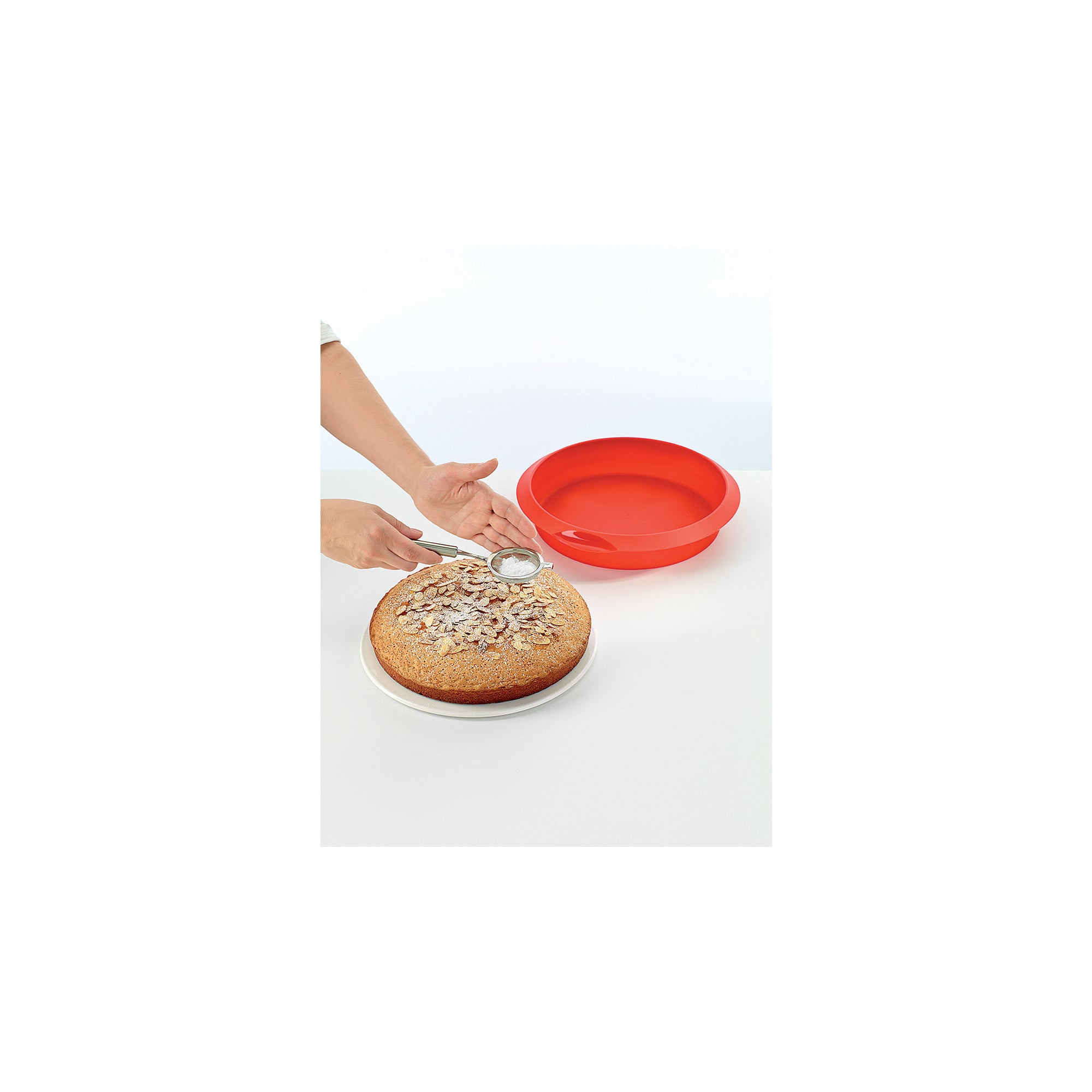 Silicone Round Cake Mould, 24 cm - Red