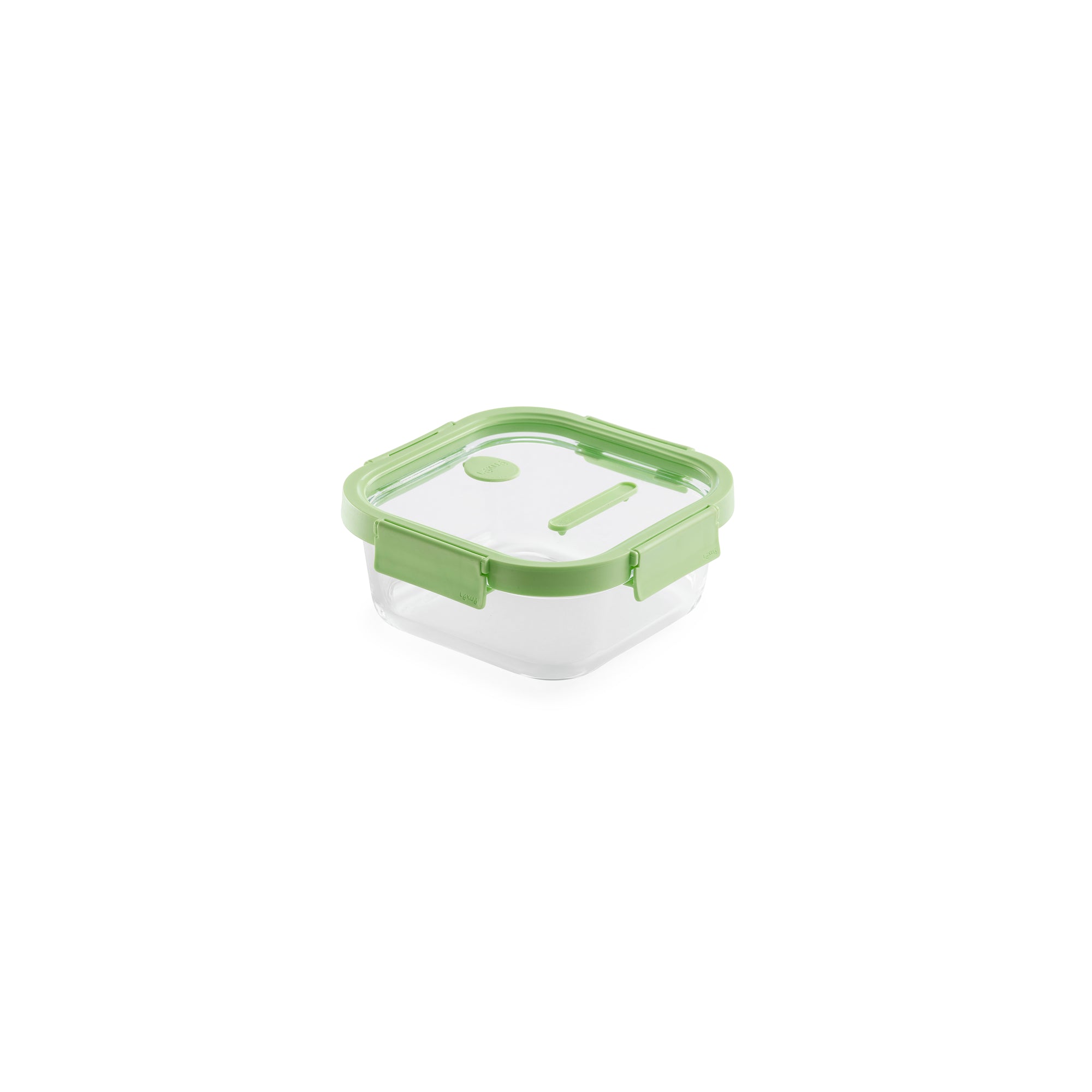 Glass Container Square, 1100 ml - Green