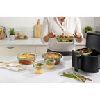 Air fryer Dual rectangular Glass Dishes Set of 2