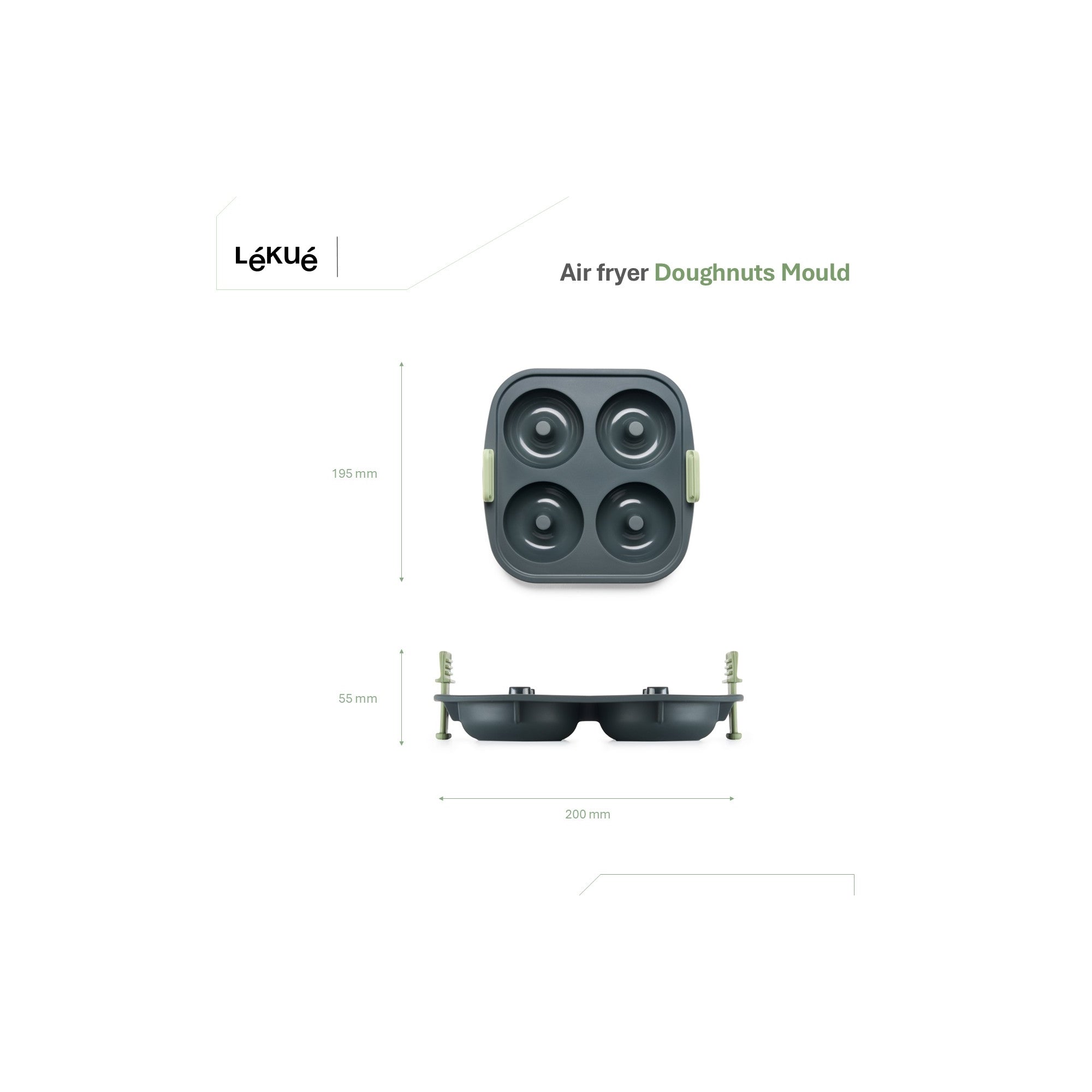 Air fryer Doughnuts Mould - 4 hole - Gre