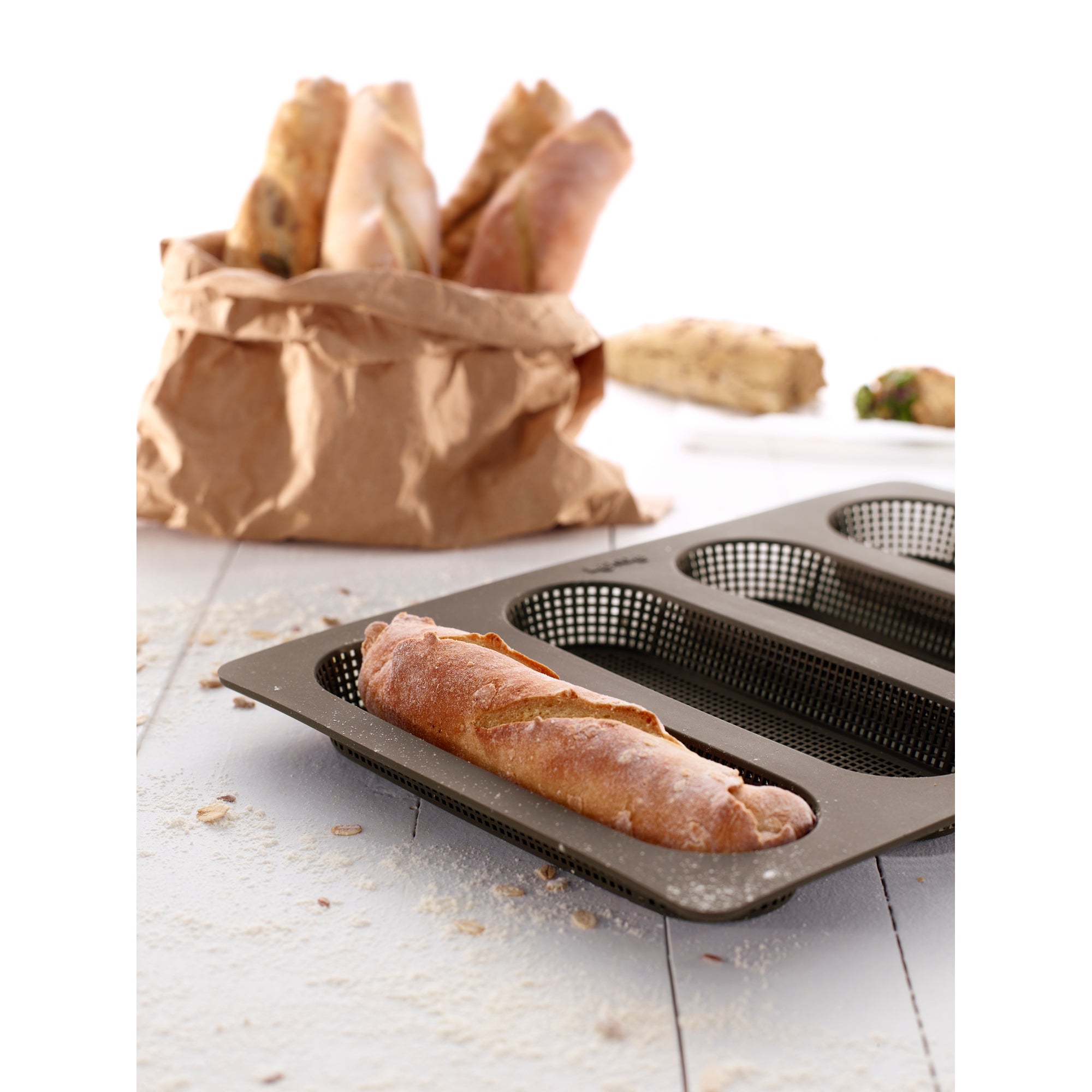Silicone Mini Baguette Mould - Brown