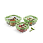 Glass Container Square, 520 ml - Green