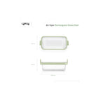 Air fryer Dual rectangular Glass Dishes Set of 2